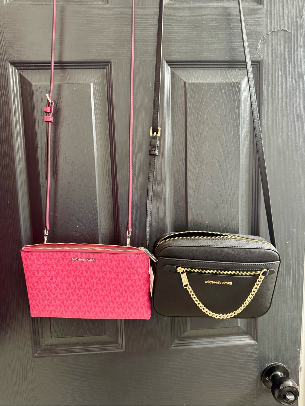 Michael Kors Pink and Black Crossbody Set